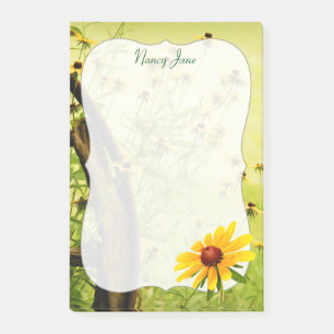 Bloco Post-it Wildflowers - fotografia floral de olhos pretos de