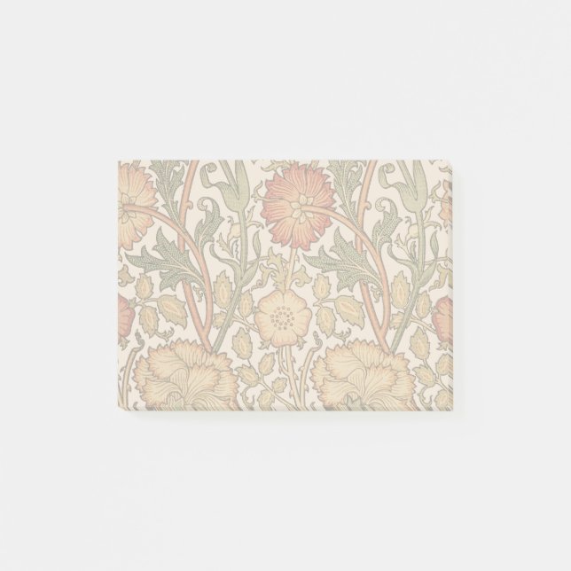 Bloco Post-it William Morris Pink Rose Flower Wallpaper Padrão (Frente)