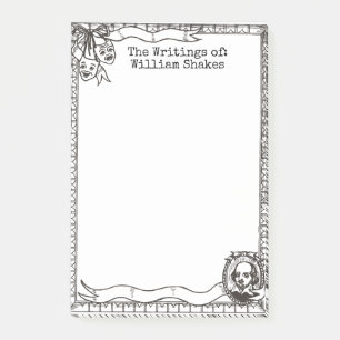Bloco Post-it William Shakespeare Desenhando Notas 4 x 6