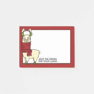 Bloco Post-it Winter Llama   Em protetores auriculares