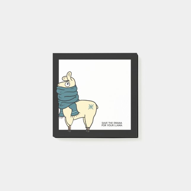 Bloco Post-it Winter Llama | Salve o drama para o seu Llama (Frente)