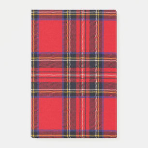 Bloco Post-it Xadrez vermelha de Stewart tartan