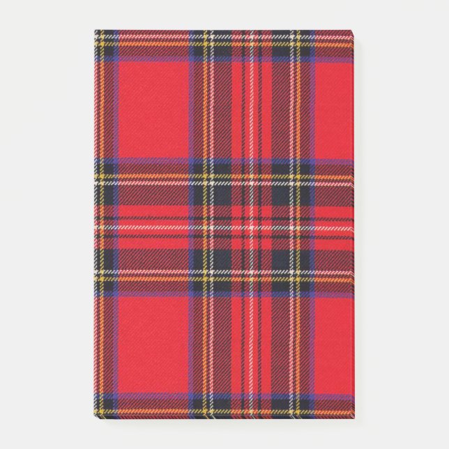 Bloco Post-it Xadrez vermelha de Stewart tartan (Frente)