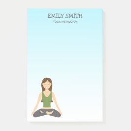 Bloco Post-it Yoga Mulher No Lotus Pose Yoga Instrutor