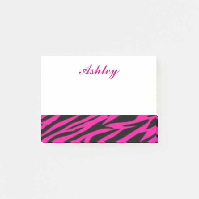 Bloco Post-it Zebra Rosa (Frente)