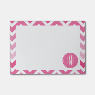 Bloco Post-it Ziguezague de Chevron Ombre do rosa quente