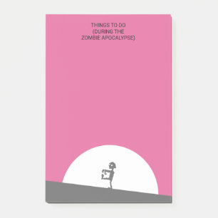 Bloco Post-it Zombie Silhouette com Lua Completa Personalizada