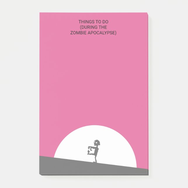 Bloco Post-it Zombie Silhouette com Lua Completa Personalizada (Frente)