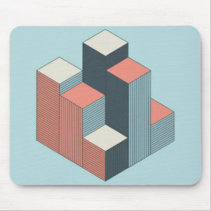 Blocos de Cidade Isométrica Vetor Mousepad
