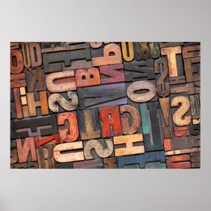 blocos de impressão em letras antigos com tinta co