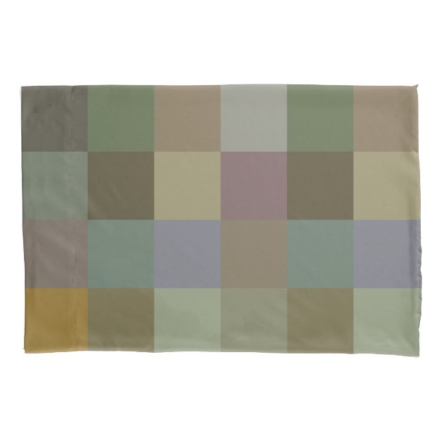 Blocos negros e faixas 1 Pillowcase (Frente)