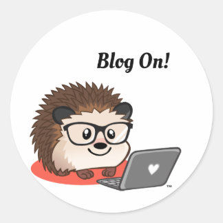 Blogando Geeky Hedgehog Bonito Num Adesivo De Comp