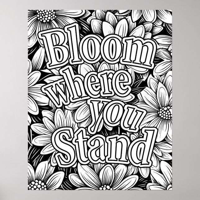 "Blogue Onde Você Está" Coloração de Flor Poster (Frente)
