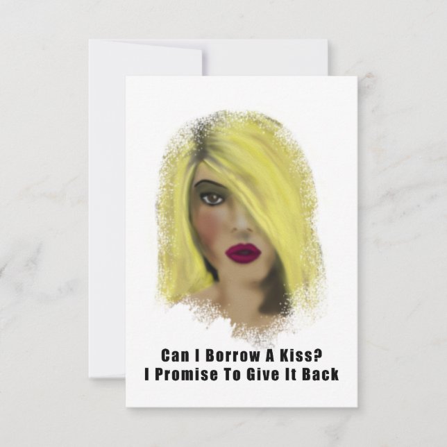 Blona Bombshell Mulher empresta Um Beijo (Frente)