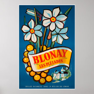 Blonay, Les Pléiades, suiça, poster de viagens