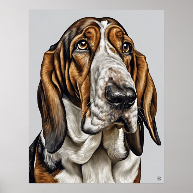 Bloodhound - Impressão de Arte Canina (Frente)