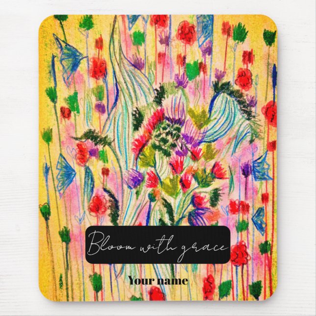 Bloom com Grace | Mousepad Floral Colorido (Frente)