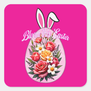 Bloom This Easter – Floral Easter Egg Autocolante