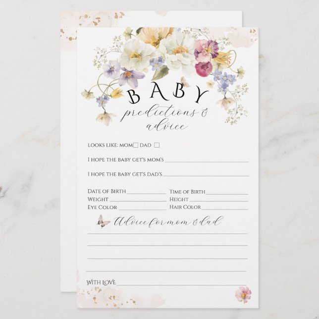 Bloom Wildflower - Jogo de Chá de fraldas Russo (Frente/Verso)