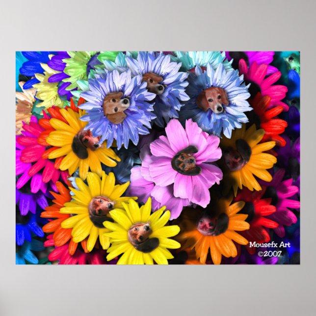 Blooming Beagles Poster (Frente)