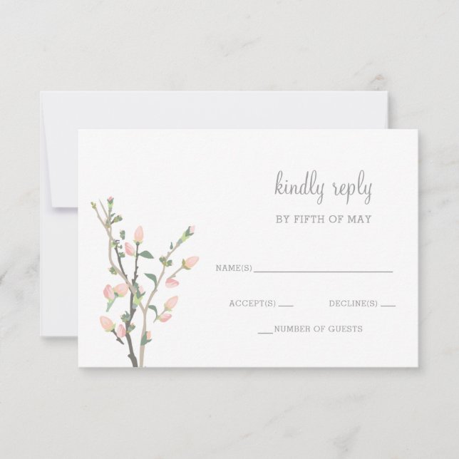 Blooming Blush Floral Weding rsvp (Frente)