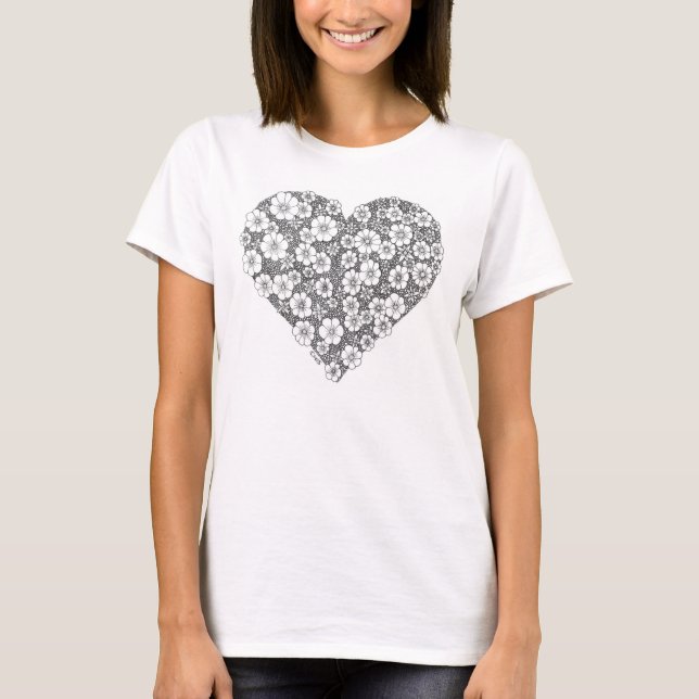 Blooming heart t-shirt (Frente)