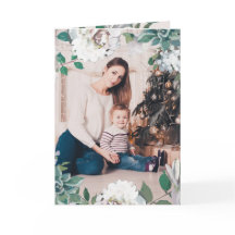 Blooming Joy Floral Cartões de foto de Natal