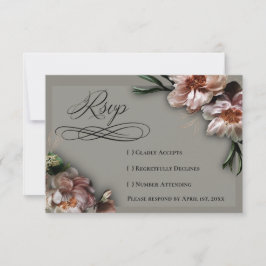 Blooming Peonies RSVP Card