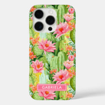 Blooming Watercolor Cacti Personalized