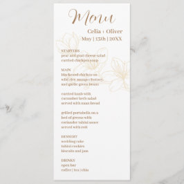 Blooming with Love: Minimal White Wedding Menu wit