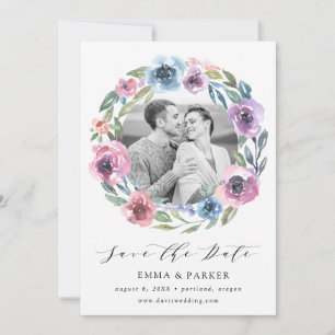 Blooms à meia-noite   Cartão Data para Salvar a Fo