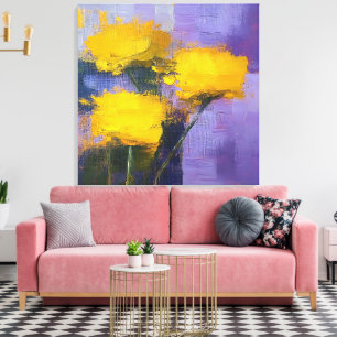 Blooms de ouros - Arte Floral Canvas