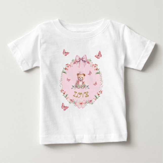 Blooms e borboletas T-Shirt (Frente)
