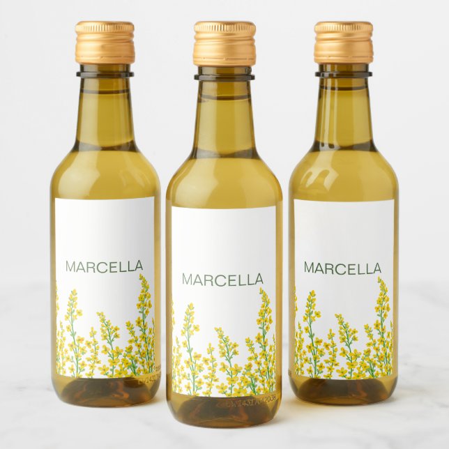 Blooms Florais de Citrina Moderna Amarelo (Garrafas)