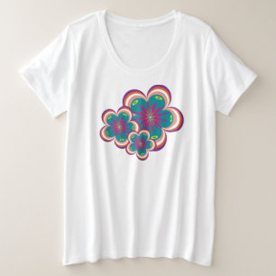 Blooms peculiares e T-Shirt feminina de tamanho su