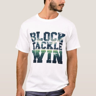 Bloquear Tackle Win T-Shirt Futebol Champion Tee