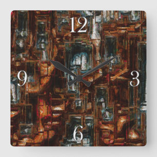Bloqueio Geométrico Russo 3D - Relógio de Arte Mod