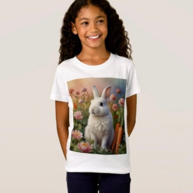 Blossom Bunny & Carrot Patch Kids T-Shirt (Criador carregado)