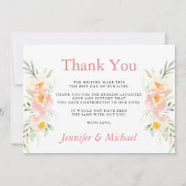 Blossom Peach Casamento Obrigado Cartões