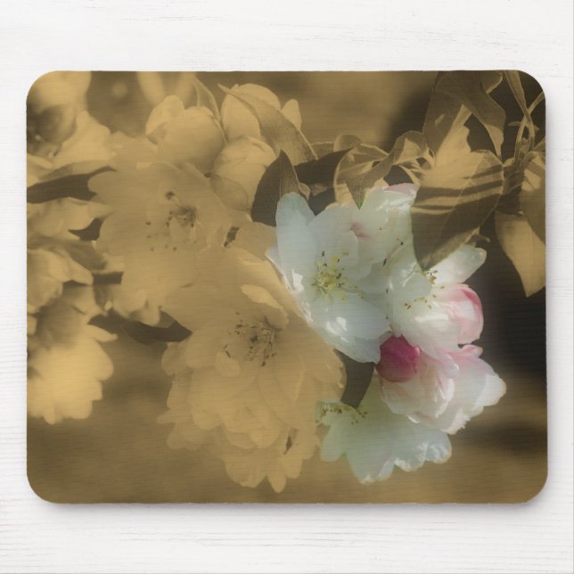 Blossom primavera Sepia Flores Mousepad (Frente)