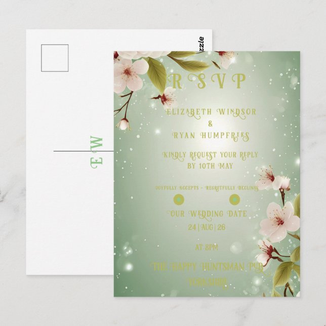 Blossomas de Amor" Coleção de Convite Caseiro (Frente/Verso)