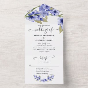 Blossomas De Cereja Azul Casando Tudo Em Um Convit
