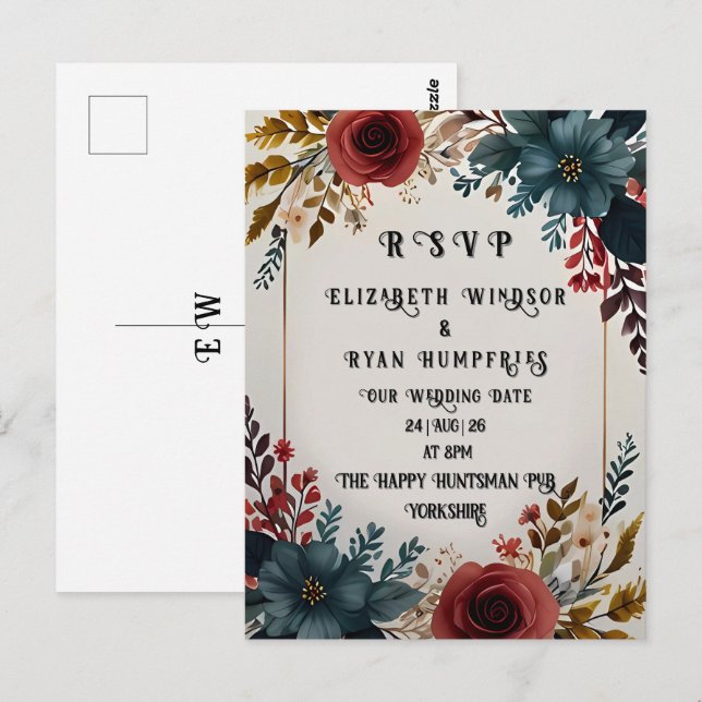 Blossomas do Amor Coleção de Convite Casual Po (Frente/Verso)