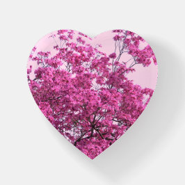 Blossomas Rosa Vidro Cardíaco Peso do Papel