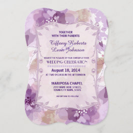 Blossomas Roxos Convite Floral Para Casamento