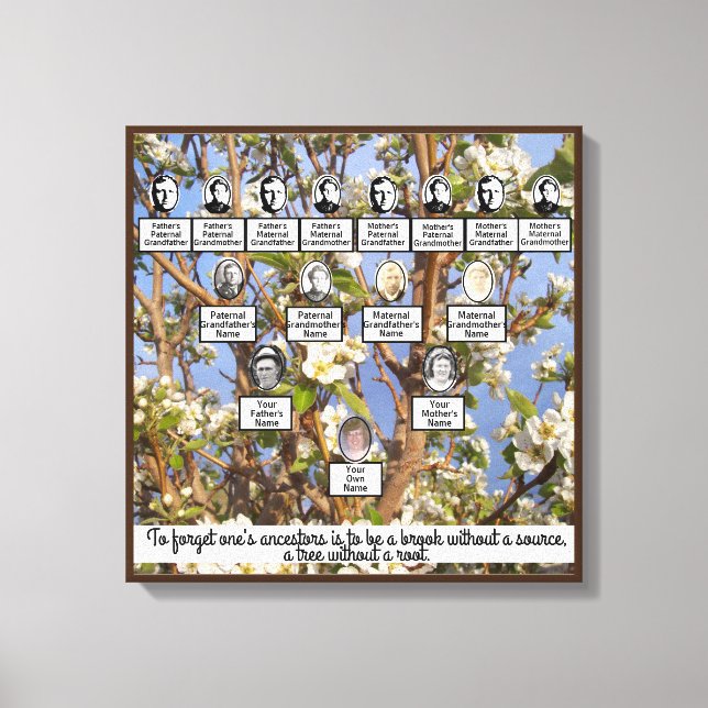 Blossoming Family Tree Quatro Gerações Canvas Art (Frente)