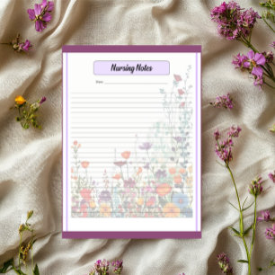 Blossoming Jardim Roxo_ Bloco de Notas de Enfermag