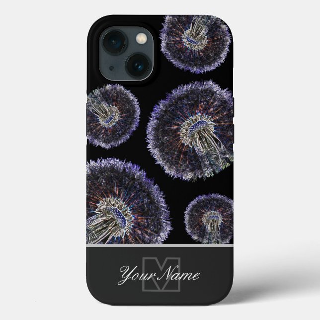 Blowball de dandelion neon-Pop-Art com Monograma!  (Verso)