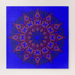 Blue 3D Art Mandala Quebra-cabeça