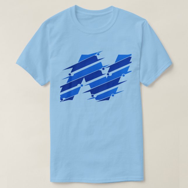 Blue Abstract Logo T-Shirt | Modern Futuristic Geo (Frente do Design)